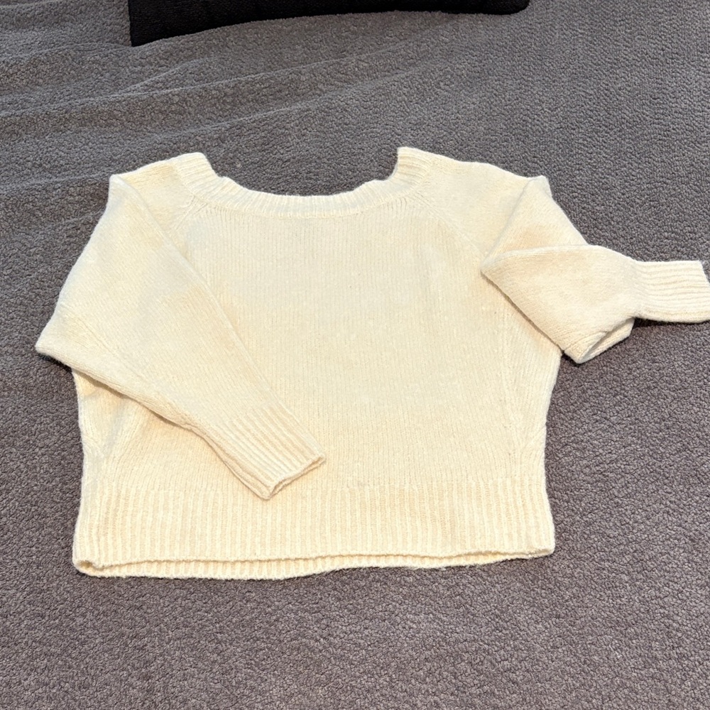 Victoria's Secret Ivory Scoop Neck Sweater